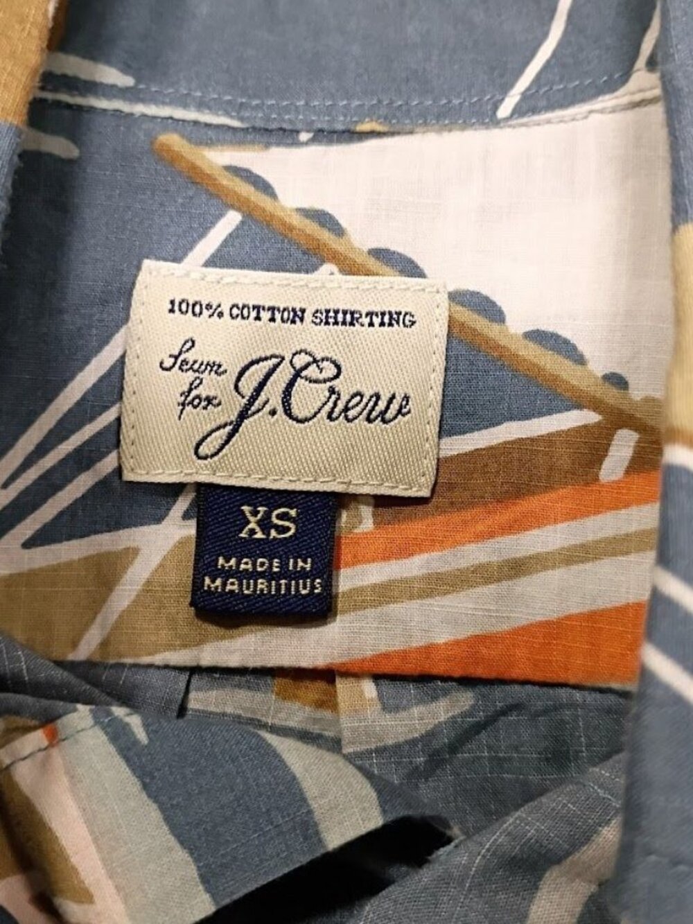J.Crew XS Cotton Sailing Print Short Sleeve Shirt Blue Casual - Picture 3 of 10